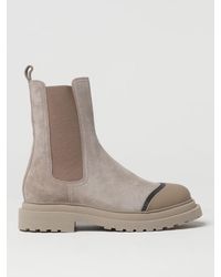 Brunello Cucinelli - Suede Chelsea Boot With Precious Detail - Lyst