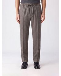 Drole de Monsieur - Wool Flannel Trousers With Drawstring Waist - Lyst