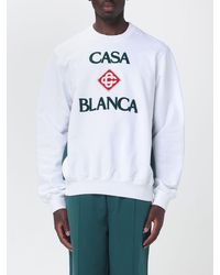 CASABLANCA - Relaxed Fit Cotton Crewneck Sweatshirt With Logo Print - Lyst