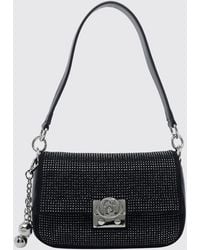 Liu Jo - Small Polyester Shoulder Bag With Crystals And Decorative Charm - Lyst