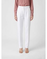 Elisabetta Franchi - Linen Blend Palazzo Trousers - Lyst