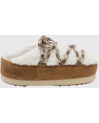 Moon Boot - Evx Mules Aus Veloursleder Und Shearling Mit Plateausohle - Lyst