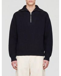 Jil Sander - High Neck Half-Zip Jumper - Lyst