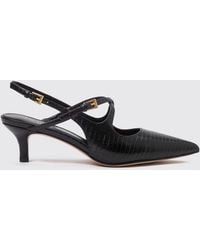 Twinset - Lizard-Print Leather Slingback Pumps With Stiletto Heel - Lyst