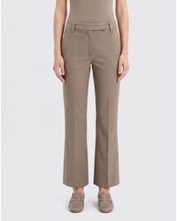 Brunello Cucinelli - Flared Stretch Cotton Trousers - Lyst