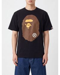 A Bathing Ape - Cotton T-Shirt With Graphic Print And Dropped Shoulders - Lyst