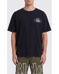 Rhude - Cotton T-Shirt With Vintage Style Logo Print And Crew Neck - Lyst