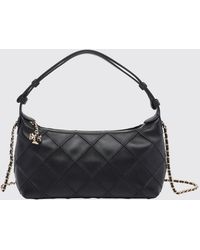 Tory Burch - Fleming Mini Matelassé Leather Shoulder Bag With Double T Logo - Lyst