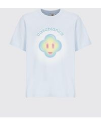 CASABLANCA - Printed Organic Cotton T-Shirt - Lyst