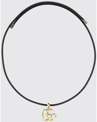 Gucci - Gg Marmont Brass Choker Necklace With Sliding Monogram Charm - Lyst