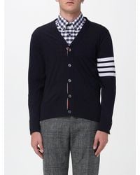Thom Browne - Cardigan Di Lana A Righe - Lyst