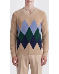 Ballantyne - Cotton Pullover With Diamond Pattern - Lyst