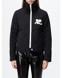 Courreges - Courr&Egrave	Ges Short Polyester Windbreaker Jacket With Contrast Logo - Lyst