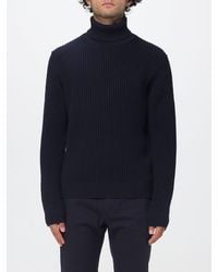 Zanone - Slim Fit Virgin Wool Roll Neck Jumper With Ribbed Finishes - Lyst