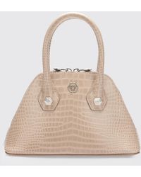 Philipp Plein - Crocodile-Print Calfskin Leather Handbag With Hexagon Logo - Lyst