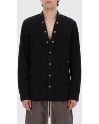 Rick Owens - Long-Sleeved V-Neck Cotton Shirt With Button Closure - Lyst