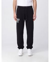 Off-White c/o Virgil Abloh - Cotton Jogging Pants With Logo Print And Diagonal Stripes - Lyst
