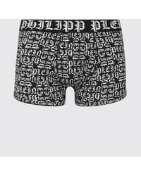 Philipp Plein - Stretch Cotton Blend Boxers With Lettering Print - Lyst