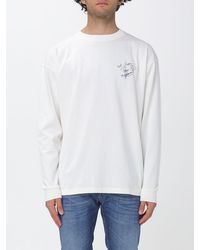 Drole de Monsieur - Long-Sleeved Cotton T-Shirt With Logo And Slogan Print - Lyst