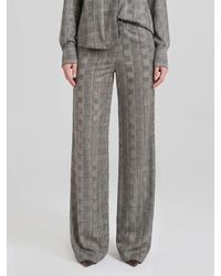 Ermanno Scervino - Prince Of Wales High-Waisted Wide-Leg Trousers - Lyst