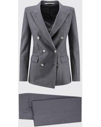 Tagliatore - Pinstripe Double-Breasted Virgin Wool Blend And Lurex Suit - Lyst
