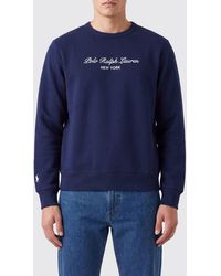Polo Ralph Lauren - Cotton Blend Crewneck Sweatshirt With Embroidered Logo - Lyst