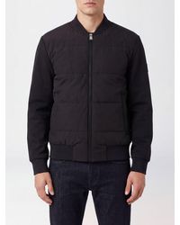 BOSS - Quilted Cotton Blend Bomber Jacket With Zip Closure - Lyst