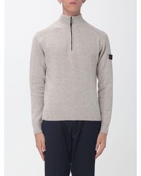 Peuterey - Slim Fit High-Neck Wool Jumper With A Half-Zip Closure - Lyst