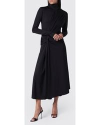 Victoria Beckham - Letice Draped Jersey Midi Dress With High Neck - Lyst