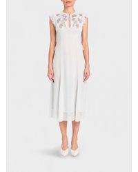 Twinset - Viscose Midi Dress With Rhinestones - Lyst