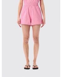 American Vintage - High-Waisted Cotton Shorts With Elasticated Waist - Lyst