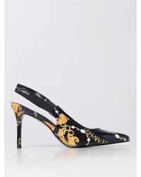 Versace - Baroque Slingbacks In Patent Leather - Lyst