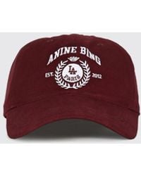 Anine Bing - Baseballkappe Aus Baumwolle Mit Kontrastierendem Logo-Stick - Lyst