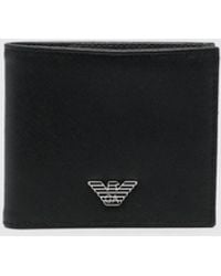 Emporio Armani - Saffiano Faux Leather Wallet - Lyst