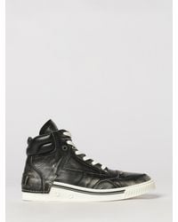 Fendi - Fender Distressed-Effect Leather High-Top Sneakers With Padded Ankle - Lyst