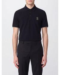 Brunello Cucinelli - Short-Sleeved Cotton Polo With Embroidered Logo - Lyst