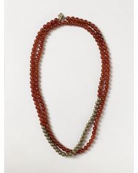 ALLUJEWELS - Bicolour Metal Necklace With Stones, Crystals And Beads - Lyst