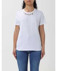 Elisabetta Franchi - T-shirt con logo gioiello - Lyst