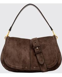 Gianni Chiarini - Helena Suede Shoulder Bag With Flap And Magnetic Closure - Lyst