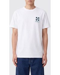 Off-White c/o Virgil Abloh - Crewneck Cotton T-Shirt With Contrast Arrow Logo - Lyst