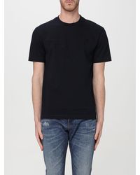 Emporio Armani - T-shirt in cotone con logo jacquard - Lyst
