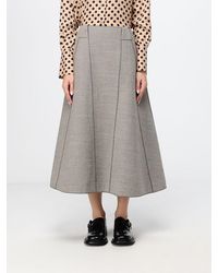 Moschino - High-Waisted Flared Wool-Blend Midi Skirt - Lyst