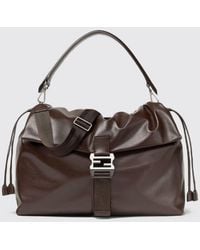 Fendi - Flux Maxi Messenger Leather Bag - Lyst