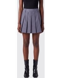 DUNST - Striped Pleated Crêpe Mini Skirt With Mid-Rise Waist - Lyst