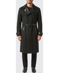 Billionaire - Double-Breasted Suede Trench Coat With Snakeskin Details - Lyst