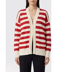 Ermanno Scervino - Striped Cotton Blend Cardigan - Lyst