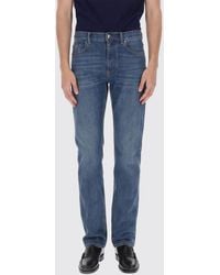 Versace - Slim Fit Five-Pocket Cotton Jeans With Logo - Lyst