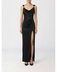 Versace - Long Viscose Dress With Rhinestones - Lyst