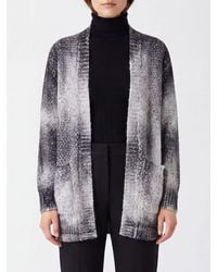 Avant Toi - Cotton And Wool Blend Cardigan With Abstract Pattern And Patch Pockets - Lyst