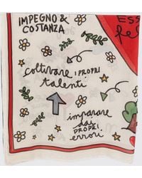 Faliero Sarti - Graphic Print Modal And Cashmere Scarf With Fringed Edges - Lyst